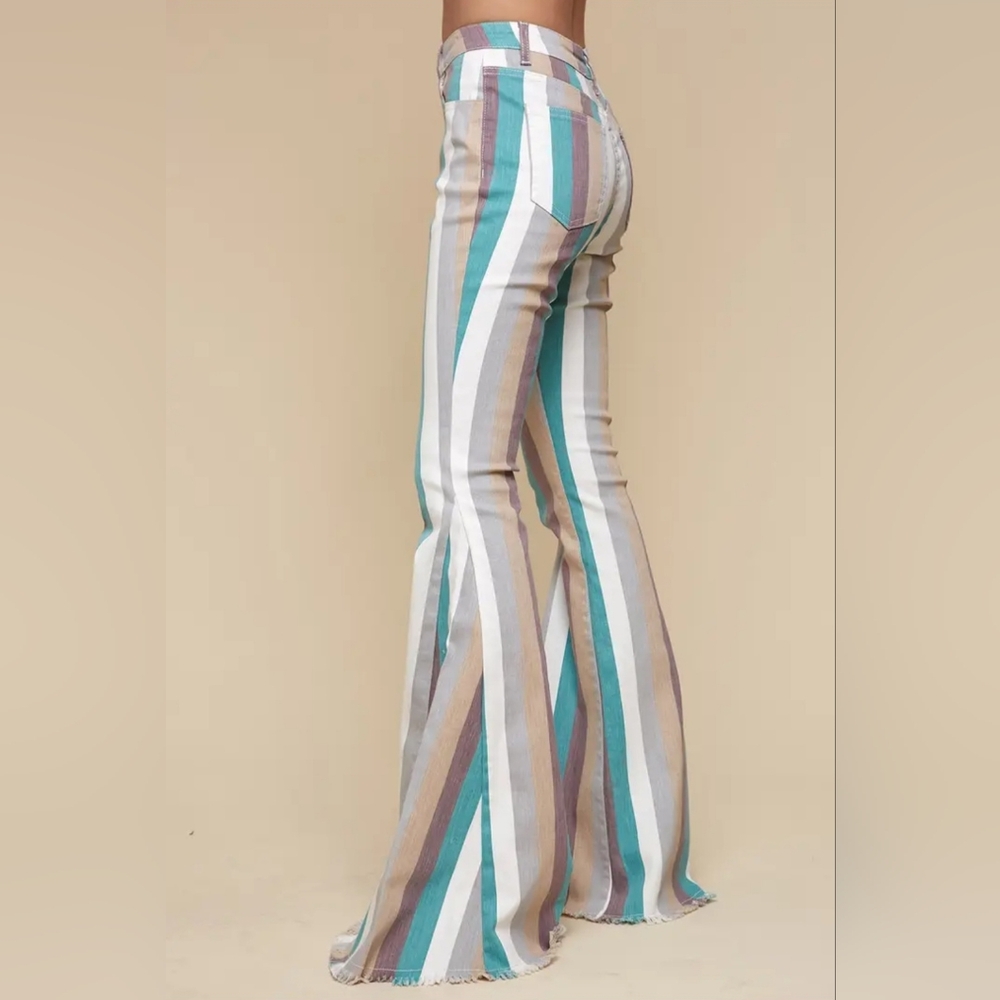 Striped Flare Pants - Picture 3 of 6